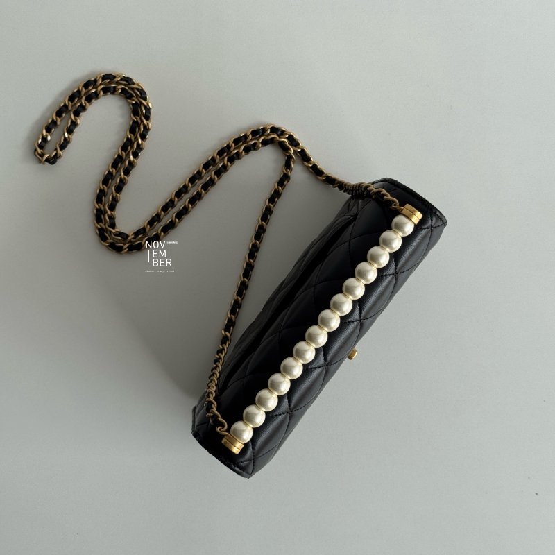 99新🆕 全配有購證😍 Chanel 香奈兒 珍珠 WOC 黑金-3
