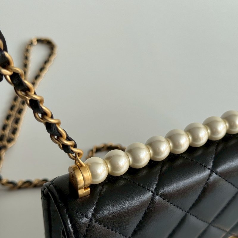 99新🆕 全配有購證😍 Chanel 香奈兒 珍珠 WOC 黑金-13