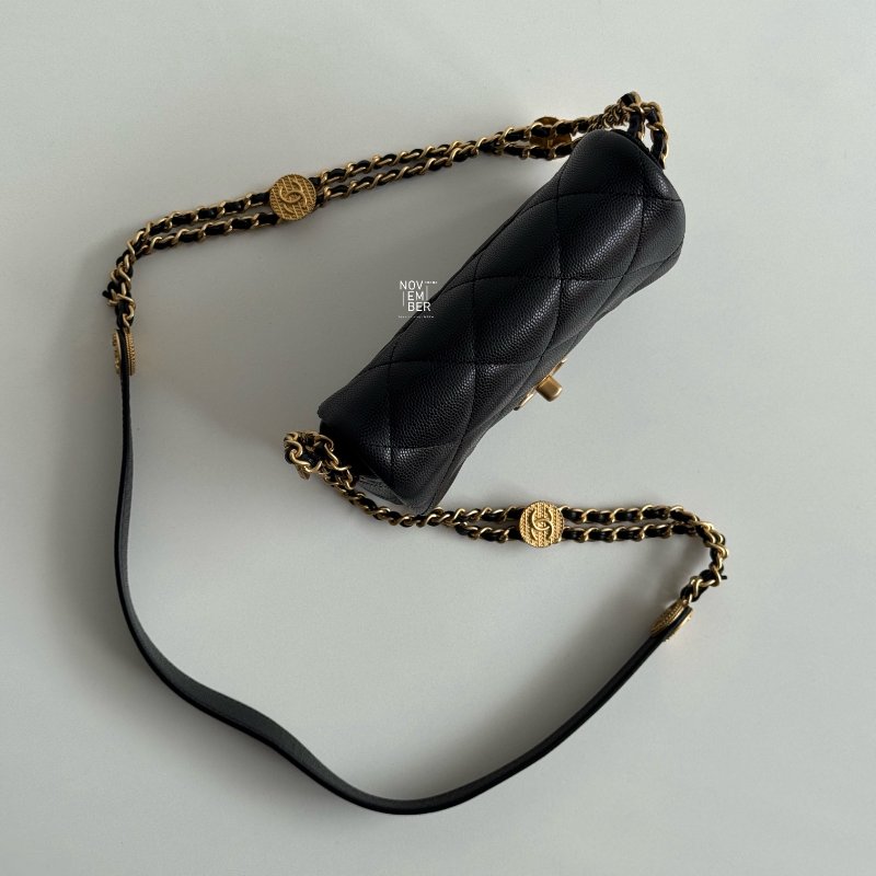 99新🆕 Chanel 香奈兒 金幣方胖子 黑金-2