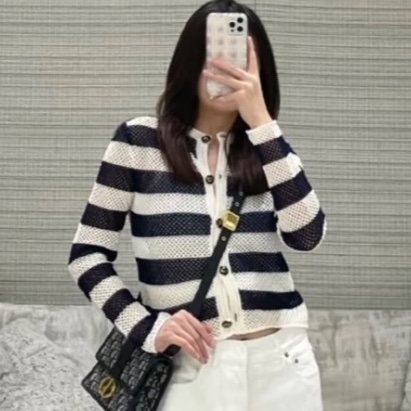 ❤️ DIOR 經典條紋款 百搭外套 精致紐扣-3
