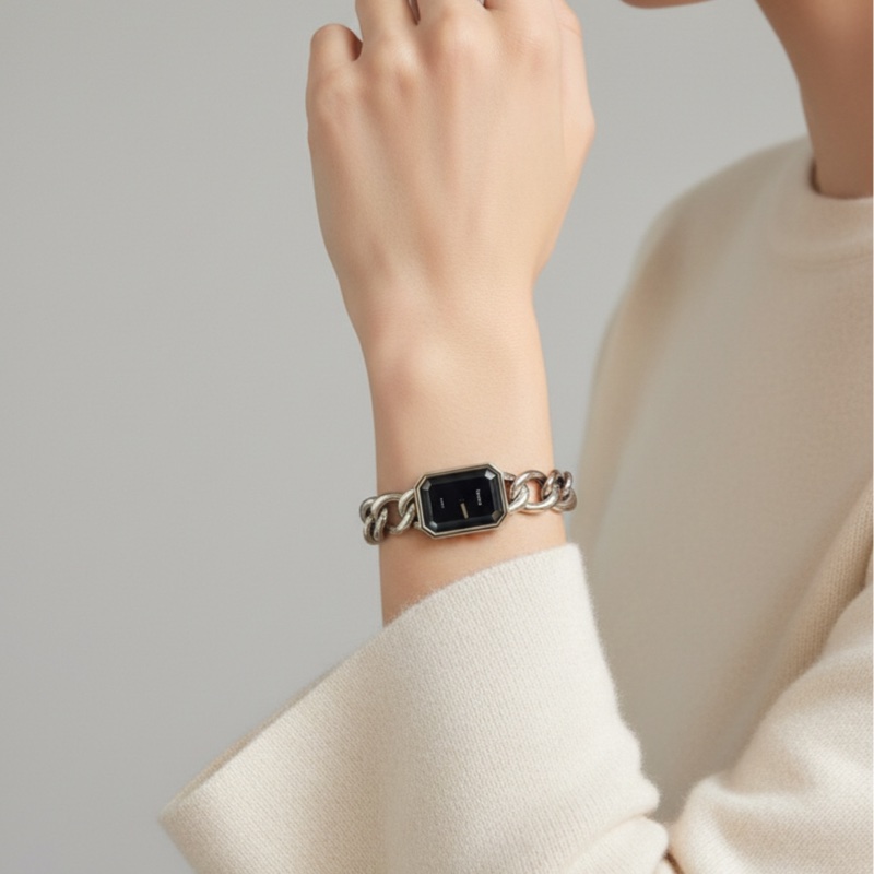 二手很新-CHANEL香奈兒PREMIÈRE GOURMETTE CHAIN腕錶-1