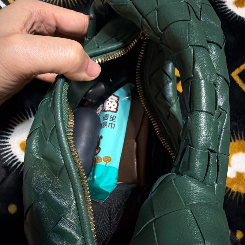 二手 BOTTEGA VENETA mini Jodie 墨綠色金扣 新款-5