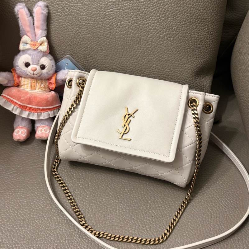二手美況🎀YSL Noilta  肩背包 斜背包 白色-0