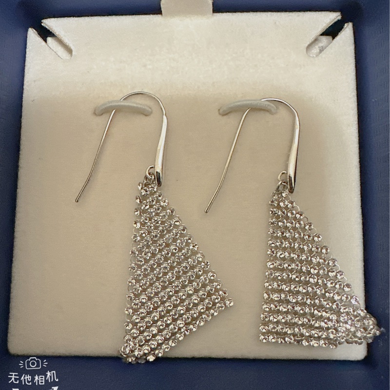 swarovski施華洛世奇氣質網狀大三角軟耳環-0