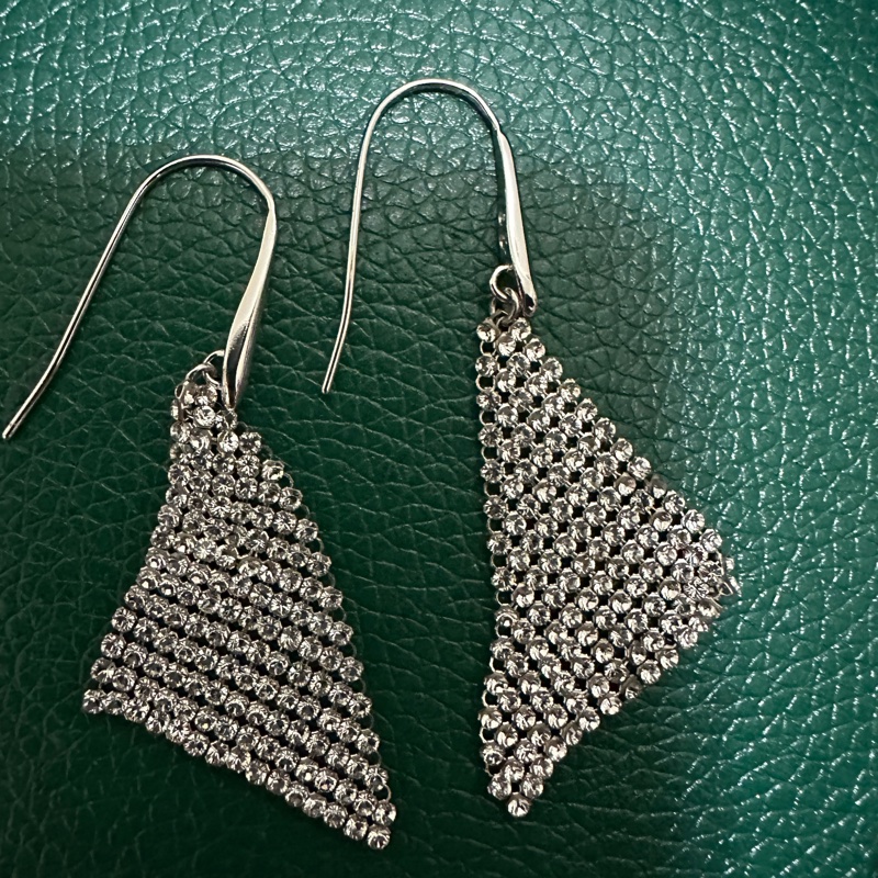 swarovski施華洛世奇氣質網狀大三角軟耳環-13