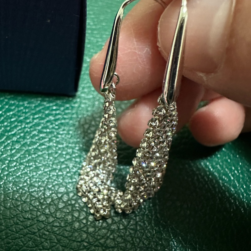 swarovski施華洛世奇氣質網狀大三角軟耳環-15