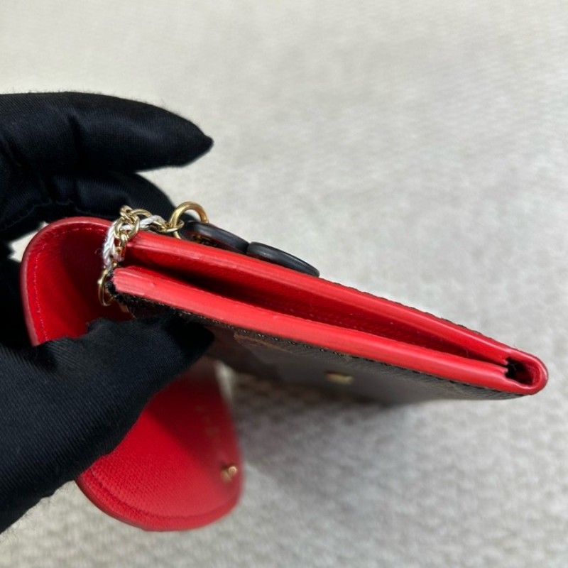 LV路易威登老花Emilie小紅花錢包 獨特紅色花朵裝飾 盡顯優雅 卡位多 容量大 方便攜帶 日常百搭-14