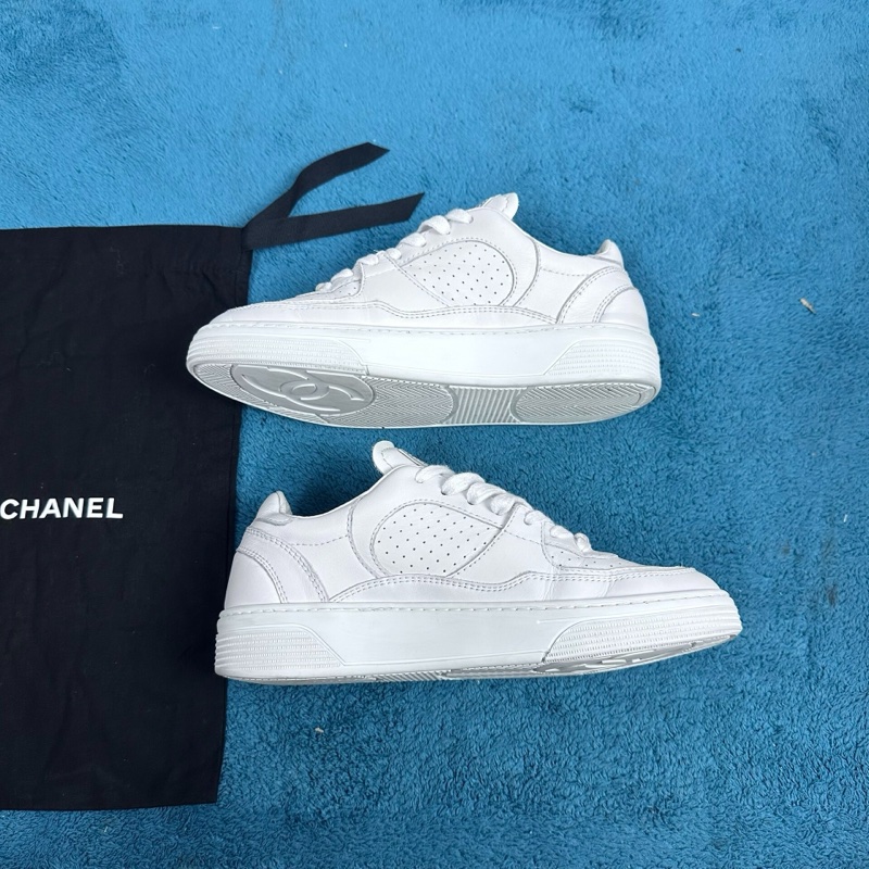 Chanel 香奈兒23A 圓頭系帶低幫板鞋 白色 35碼-2