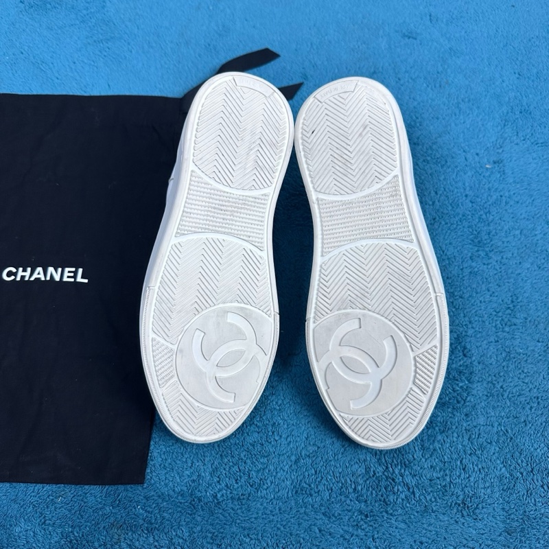 Chanel 香奈兒23A 圓頭系帶低幫板鞋 白色 35碼-5
