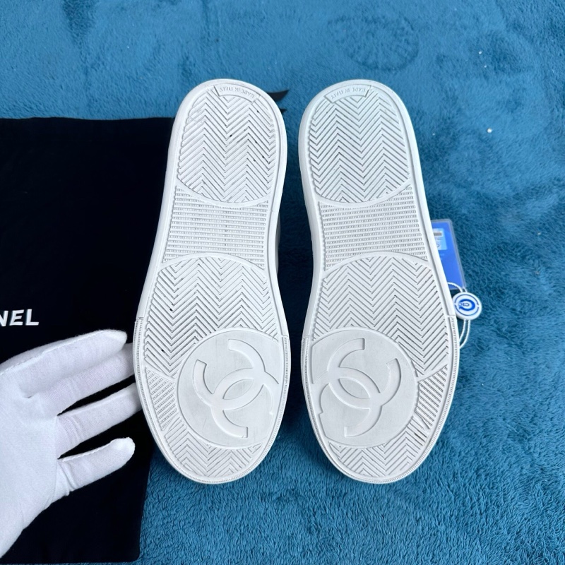 Chanel 香奈兒金標圓頭系帶低幫板鞋 白色 37碼-4