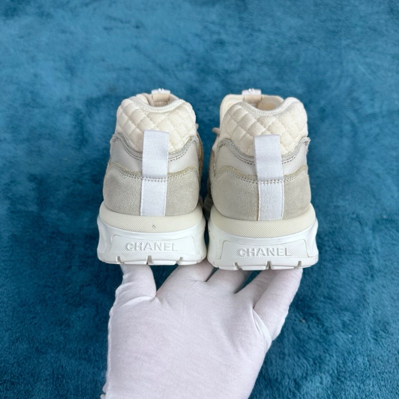 Chanel 香奈兒皮革低幫休閒鞋 灰色 37碼-3