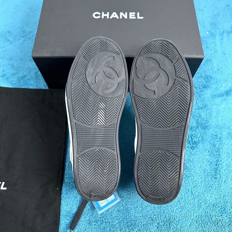 Chanel 香奈兒皮革24s 低幫板鞋 白灰 38碼-4