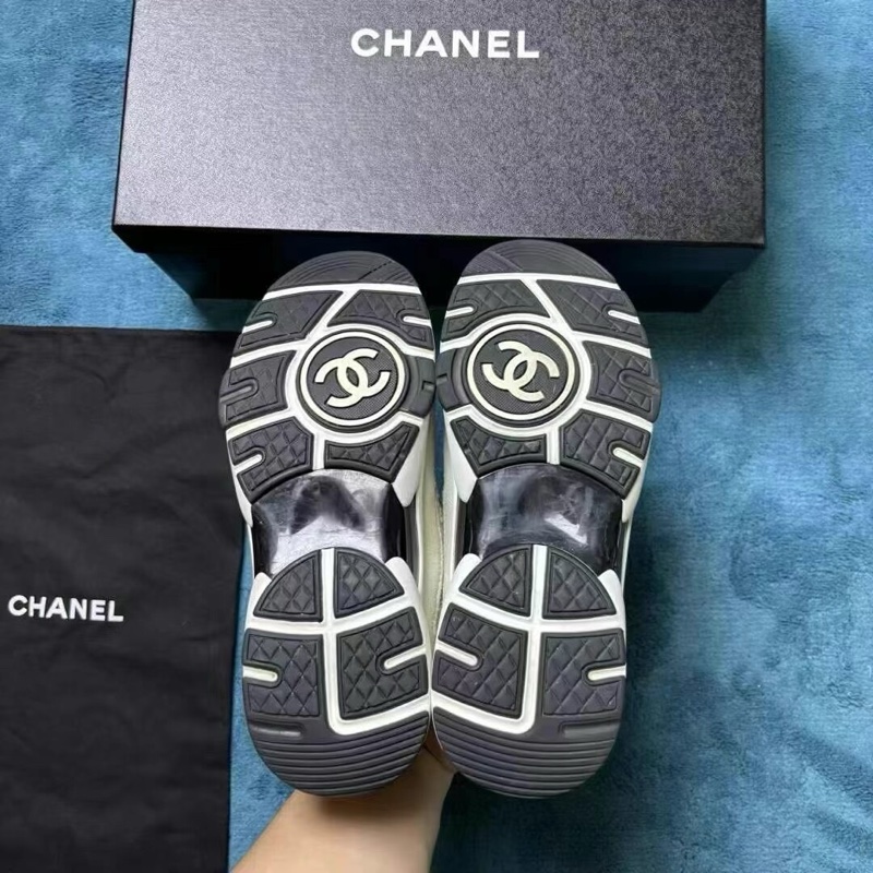 Chanel香奈兒大徽標花呢織物運動鞋 35.5碼-4