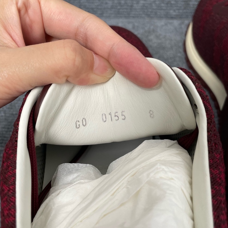 全新 LV 路易威登酒紅色帆布棋盤格運動鞋42碼=8碼-3