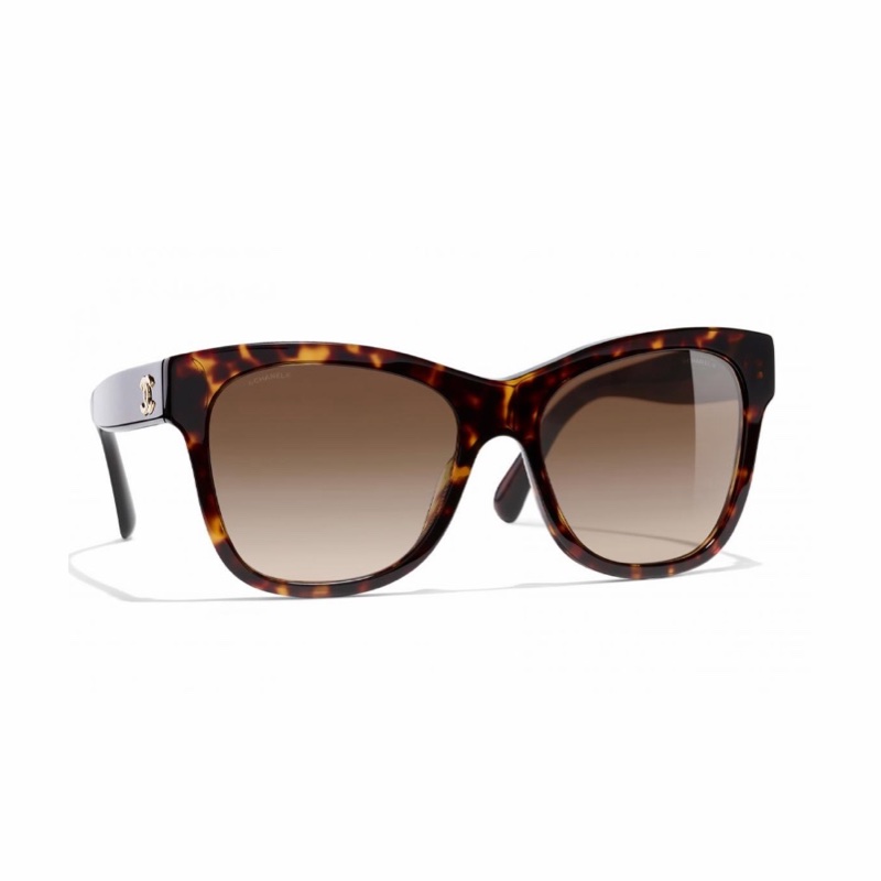 Chanel 女士 徽標太陽鏡56碼橋寬: 1.7cm; 鏡腿長: 14cm; 鏡片直徑: 5.6cm-0