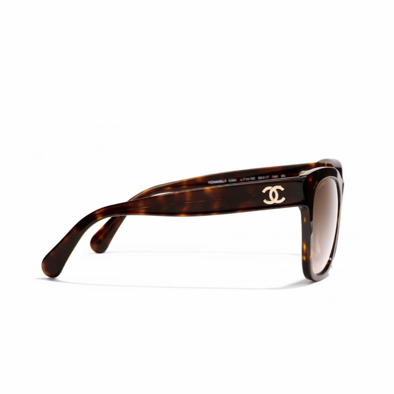 Chanel 女士 徽標太陽鏡56碼橋寬: 1.7cm; 鏡腿長: 14cm; 鏡片直徑: 5.6cm-4