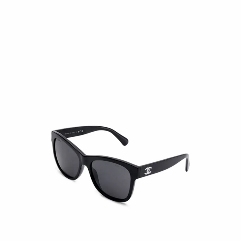 Chanel 女士 黑色方形太陽鏡56 均碼碼橋寬: 1.7cm; 鏡腿長: 14cm; 鏡片直徑: 5.6cm-4