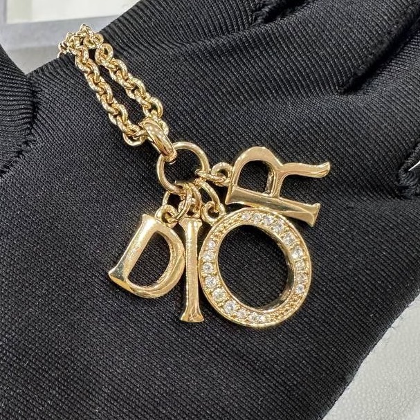 🌷Dior 水鑽愛心項鍊 ｜經典花紋✦fufu style 精品✦ 氣質款｜-1