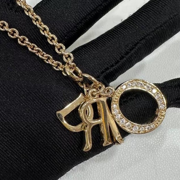 🌷Dior 水鑽愛心項鍊 ｜經典花紋✦fufu style 精品✦ 氣質款｜-2