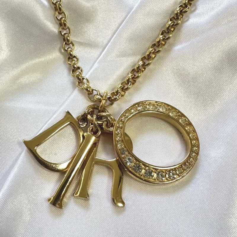 🌷Dior 水鑽愛心項鍊 ｜經典花紋✦fufu style 精品✦ 氣質款｜-3