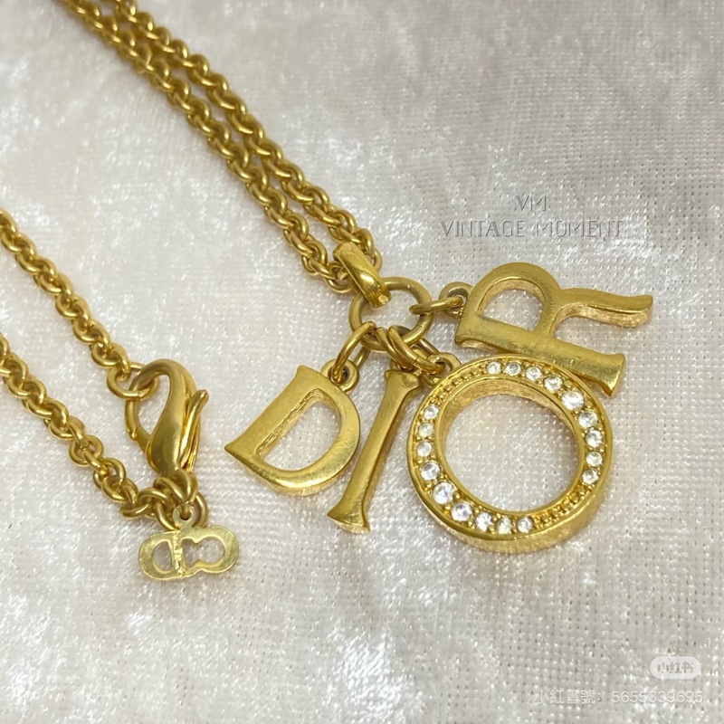 🌷Dior 水鑽愛心項鍊 ｜經典花紋✦fufu style 精品✦ 氣質款｜-4