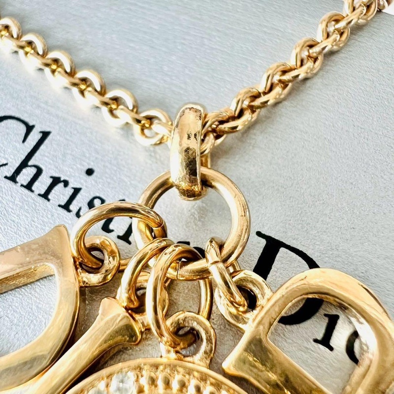 🌷Dior 水鑽愛心項鍊 ｜經典花紋✦fufu style 精品✦ 氣質款｜-9