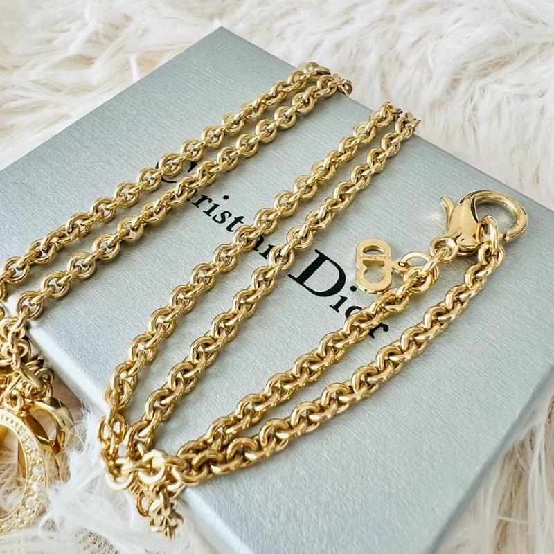 🌷Dior 水鑽愛心項鍊 ｜經典花紋✦fufu style 精品✦ 氣質款｜-10
