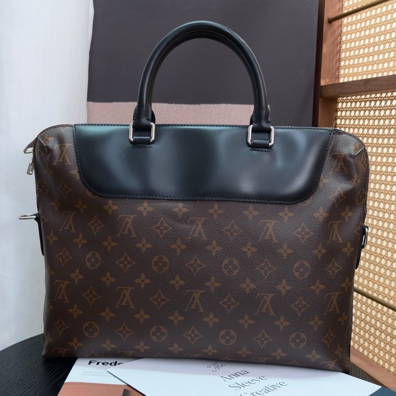 LV 經典老花拼皮公事包36*28*6 98新配件塵袋-6