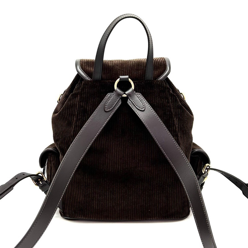 MIUMIU 燈芯絨烏木色後背包25*28*13 全新閒置配件塵袋-6