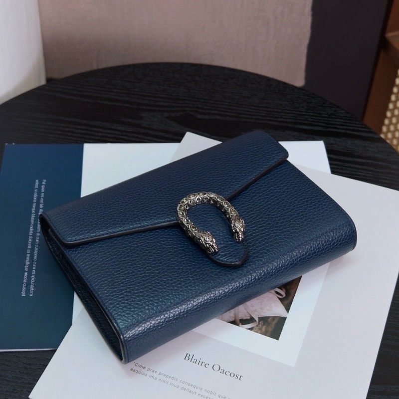 GUCCI藍色鑽扣酒神woc鏈條包 20*14*4 98新配件塵袋-3