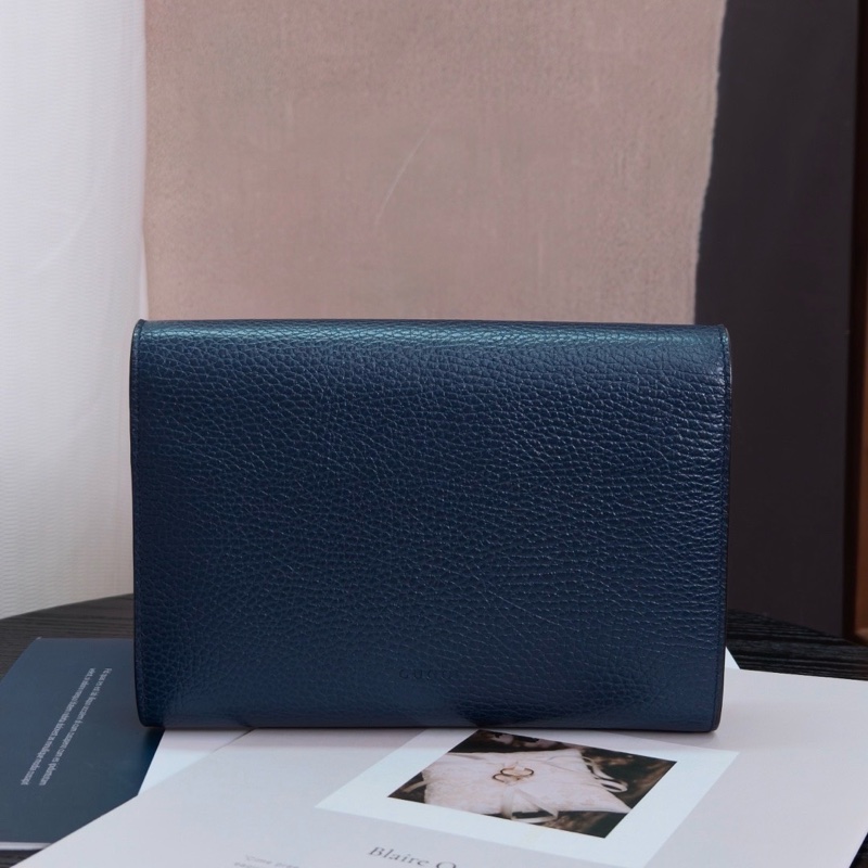 GUCCI藍色鑽扣酒神woc鏈條包 20*14*4 98新配件塵袋-6