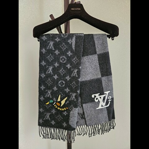LV x Nigo 圍巾 Damier Geant Wave LV² HUMAN MADE Monogram Scarf