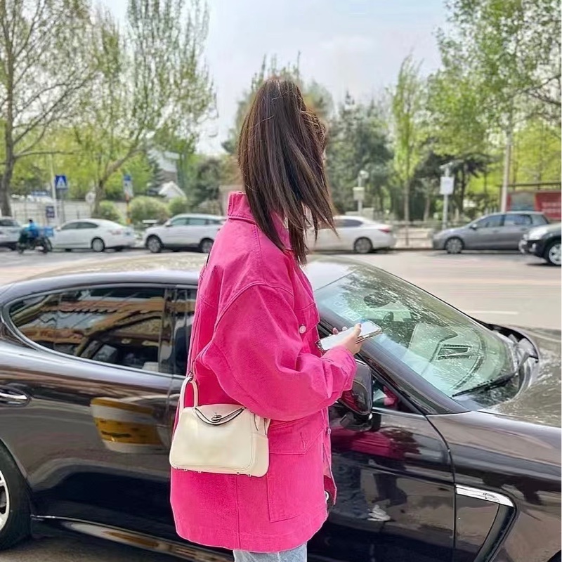 HERMES Lindy26奶油白金扣手提肩背包26*17*13 98新配件塵袋吊牌毛氈布-0