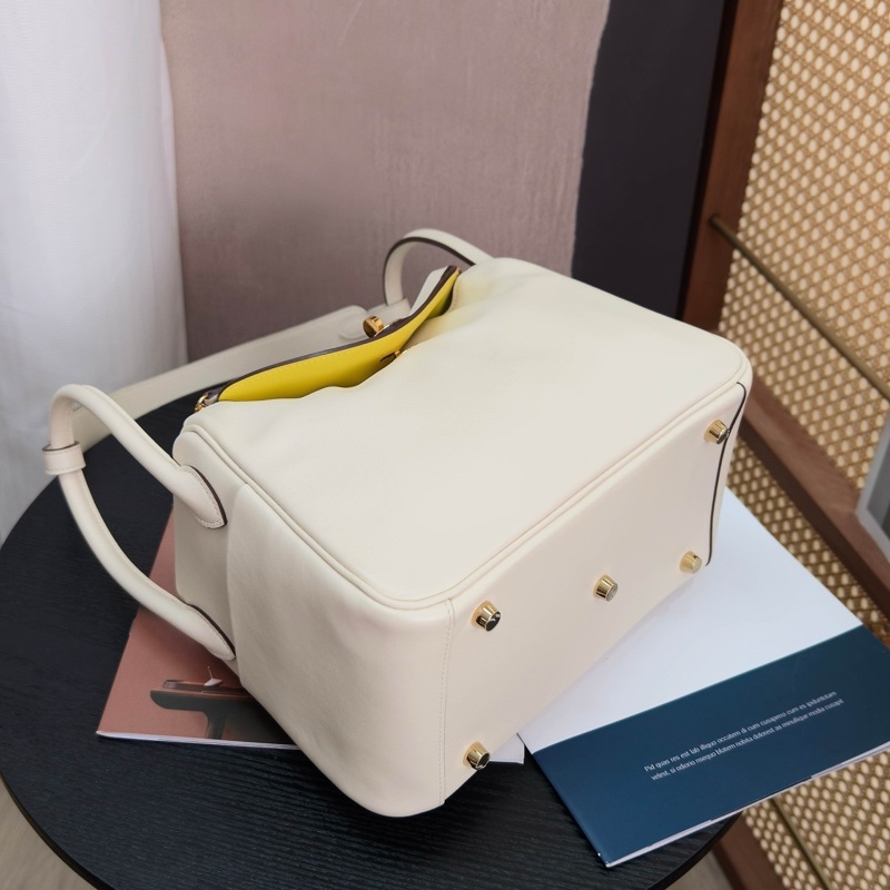 HERMES Lindy26奶油白金扣手提肩背包26*17*13 98新配件塵袋吊牌毛氈布-3