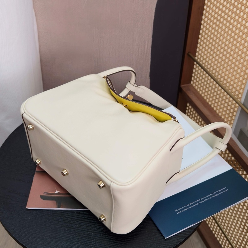 HERMES Lindy26奶油白金扣手提肩背包26*17*13 98新配件塵袋吊牌毛氈布-5