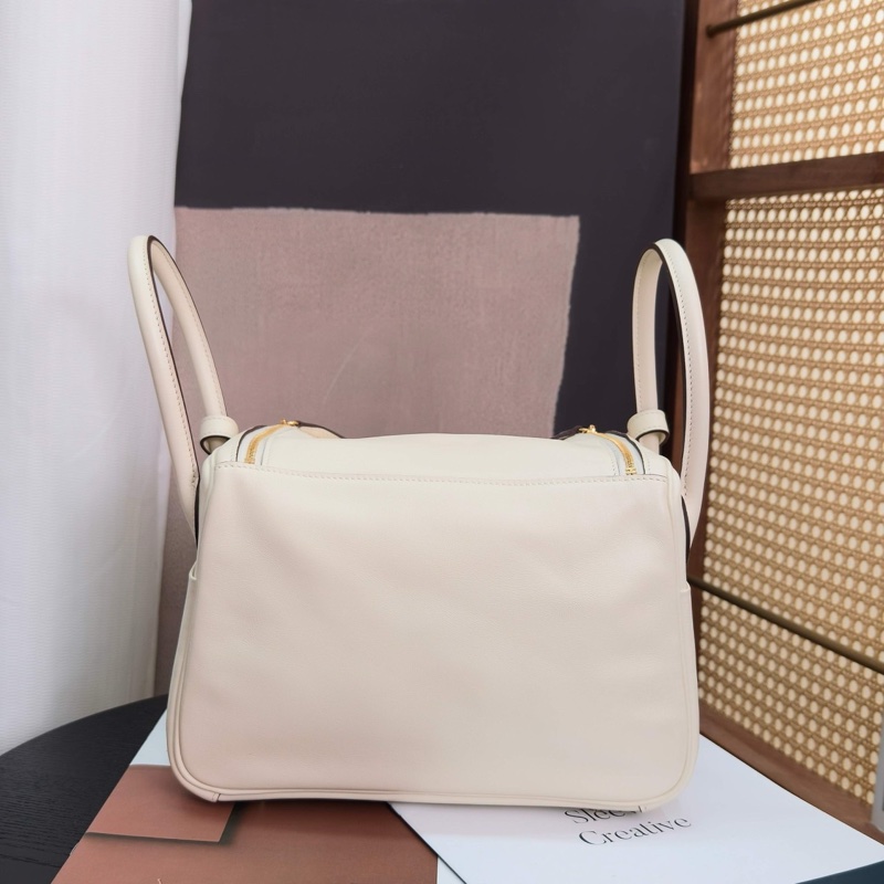 HERMES Lindy26奶油白金扣手提肩背包26*17*13 98新配件塵袋吊牌毛氈布-6