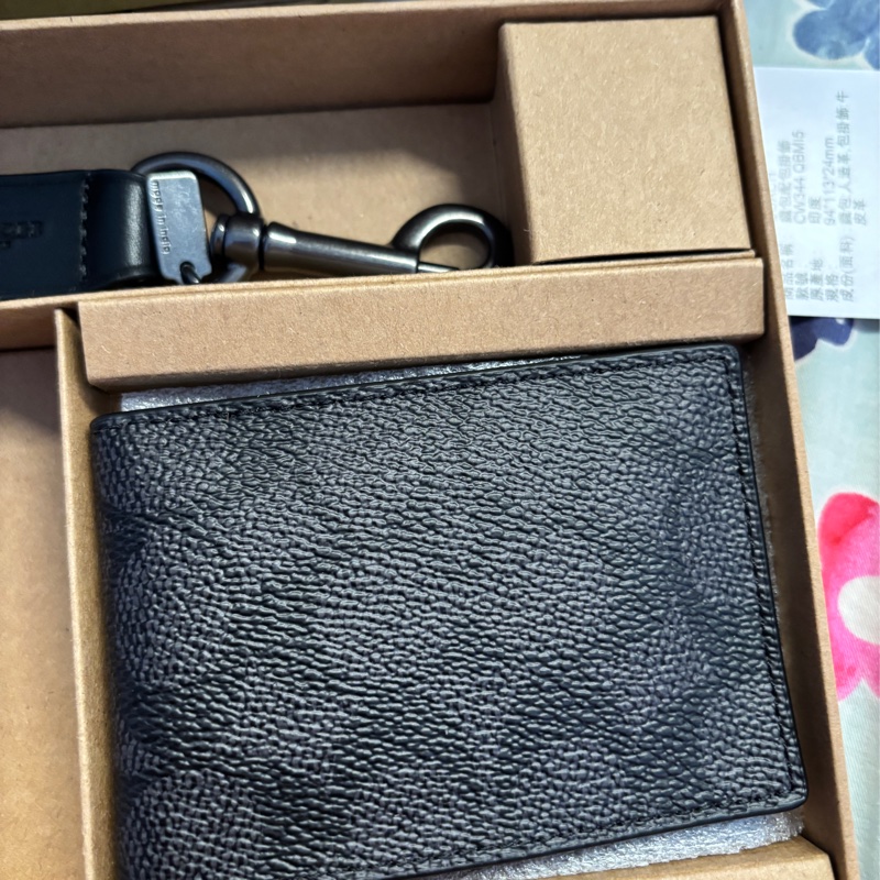 【COACH】經典LOGO三合一皮夾（碳灰色/黑色）-8