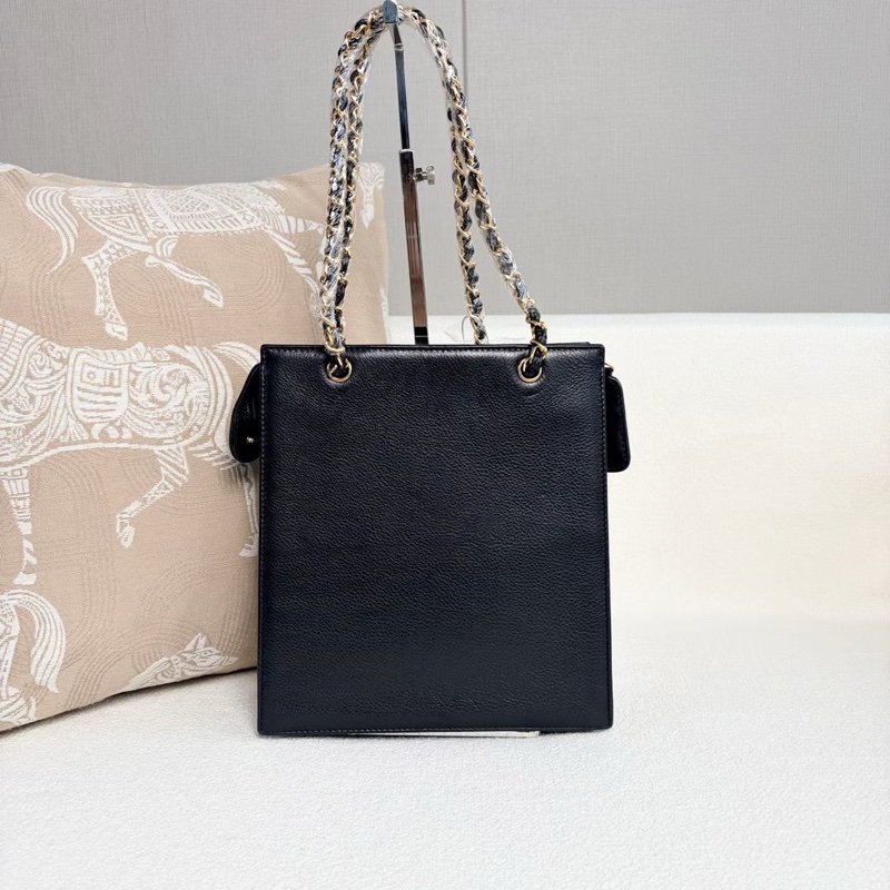 Chanel 中古琴譜包黑金 牛皮22*24*8 98新配件塵袋保卡-6