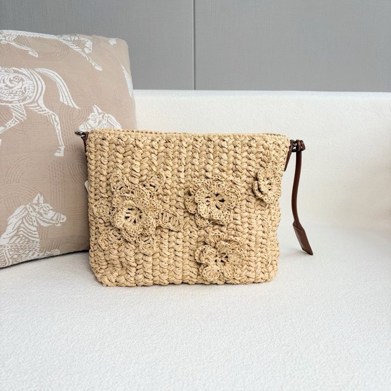 MiuMiu 拉菲草編織tote水桶包24*19*12cm 98新配件塵袋-5