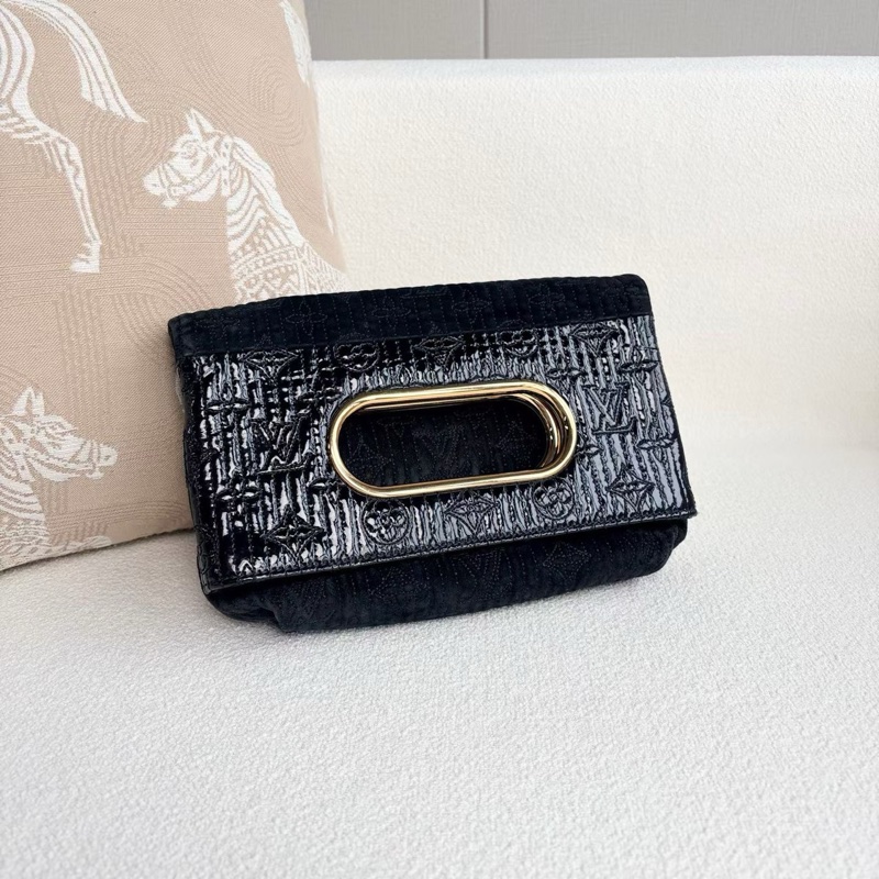 LV限量手提包 漆皮拼絨面24*16*5 98新配件塵袋-5