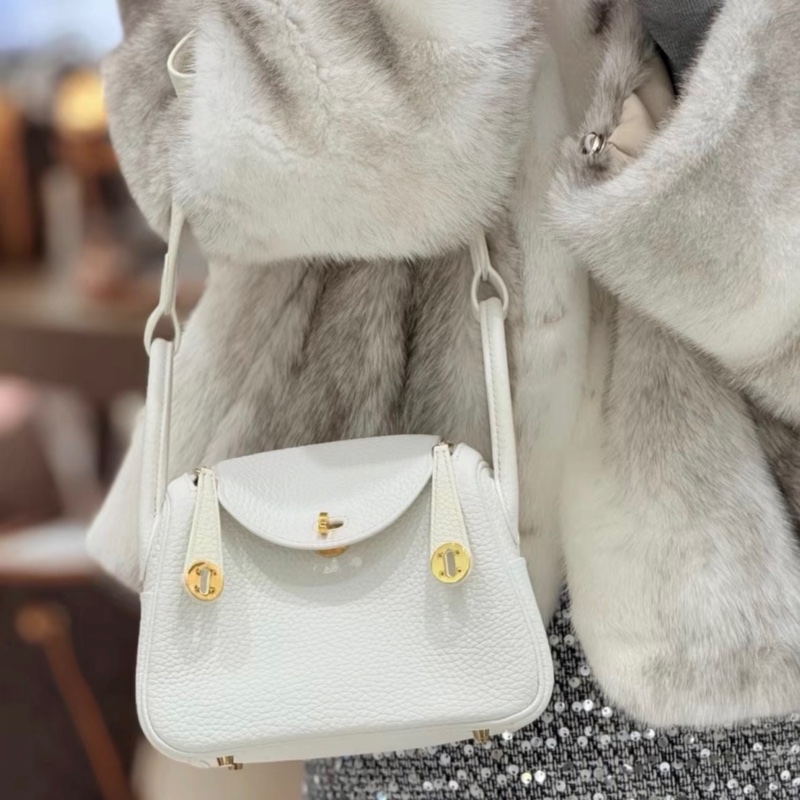 購證✨🩷  Hermes愛馬仕純白金扣 Mini Lindy B刻-8