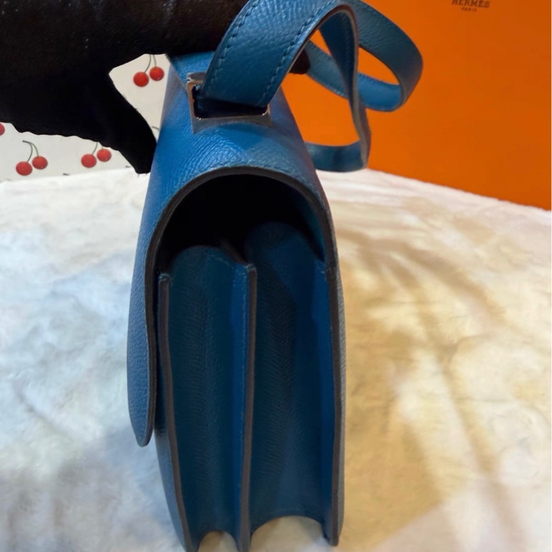 🐴🩷愛馬仕/Hermes 7W 伊茲密爾藍 銀扣 epsom 皮 康康 Constance 24 X刻-2