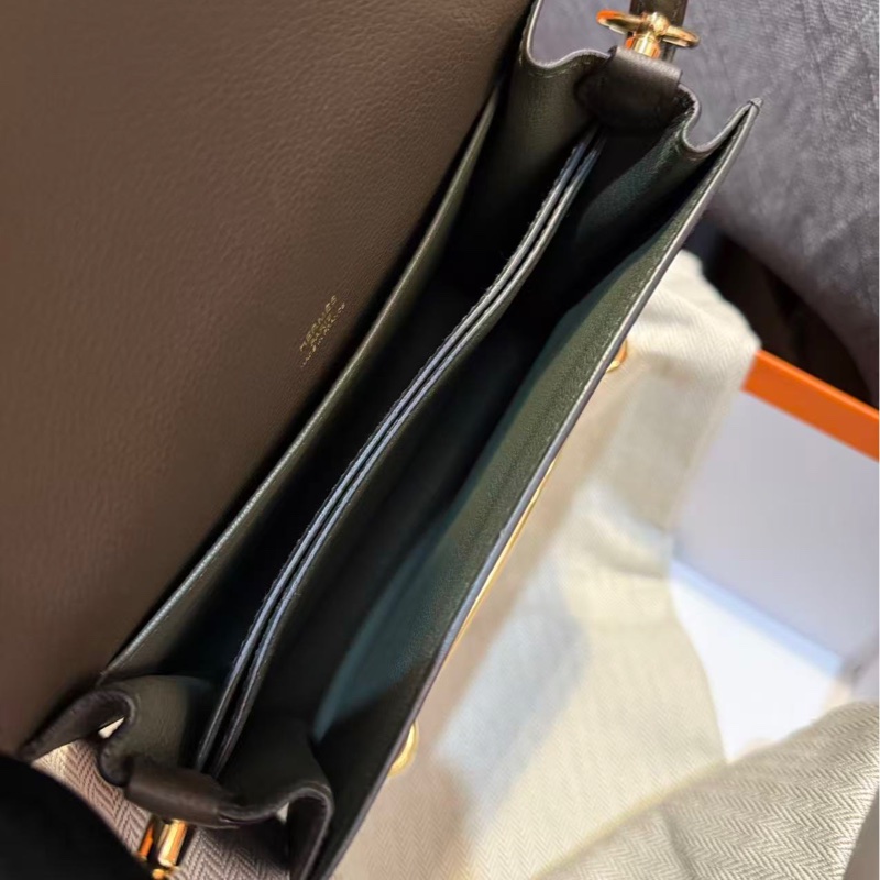 🌈Hermes🧡Mini Roulis 19🧡石器灰淡金扣🧡99新🌈全套有單🧡Evercolor皮🌟愛馬仕🌟-7