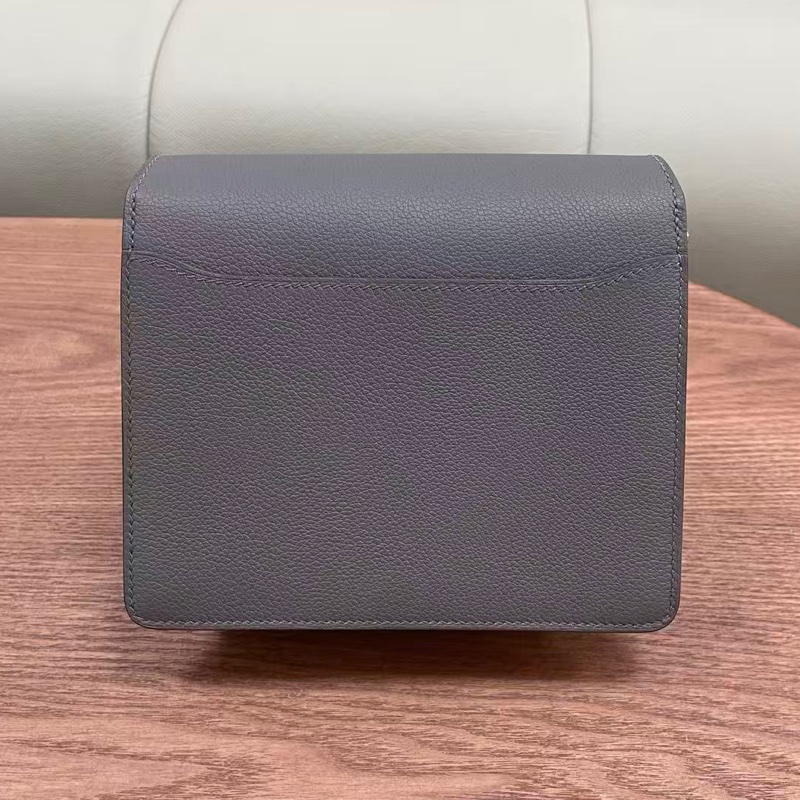 🌈Hermes🧡Mini Roulis 19🧡石器灰淡金扣🧡99新🌈全套有單🧡Evercolor皮🌟愛馬仕🌟-9