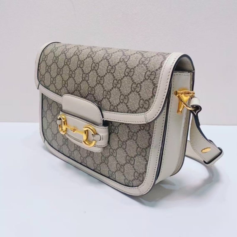 Gucci 1955白色老花肩背斜背包25*16*7cm 98新配件塵袋-2