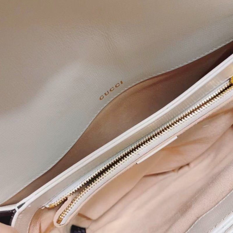 Gucci 1955白色老花肩背斜背包25*16*7cm 98新配件塵袋-3