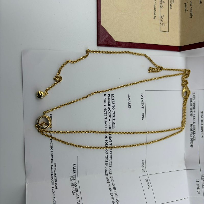 Cartier（卡地亞）Baby Trinity 三色金項鍊-0