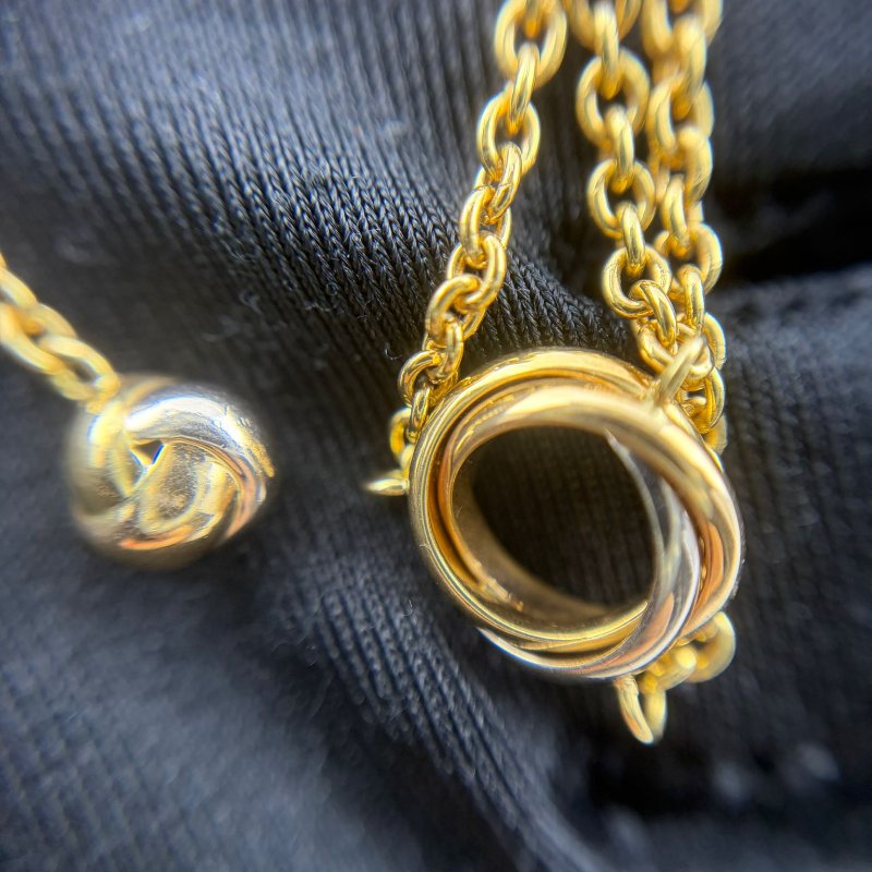 Cartier（卡地亞）Baby Trinity 三色金項鍊-6