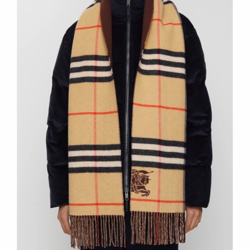 Burberry 女士 寬版雙面格紋圍巾均碼碼210cm*50cm-2