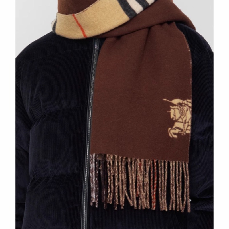 Burberry 女士 寬版雙面格紋圍巾均碼碼210cm*50cm-3